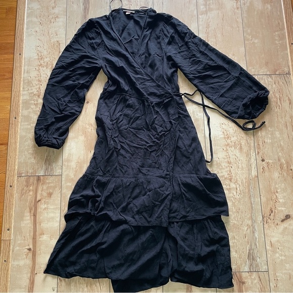 Knox Rose long sleeve tiered wrap dress, women’s size medium, black - Picture 2 of 7
